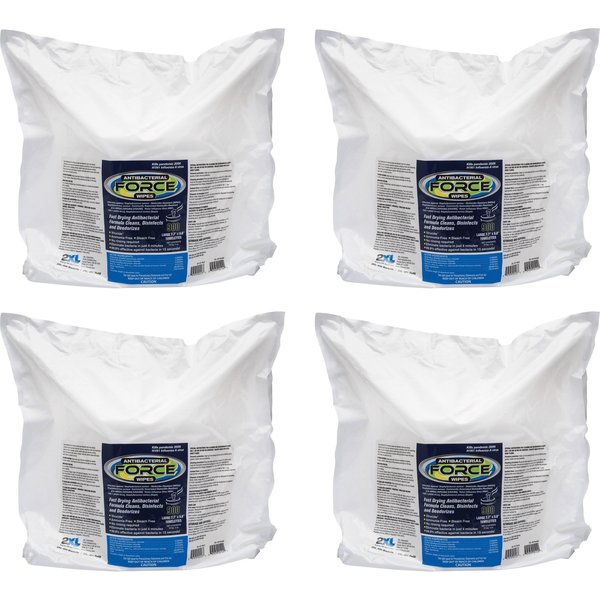 2Xl Antibacterial Force Wipes Bucket Refill, White, Bag, 900 PK TXLL4014CT